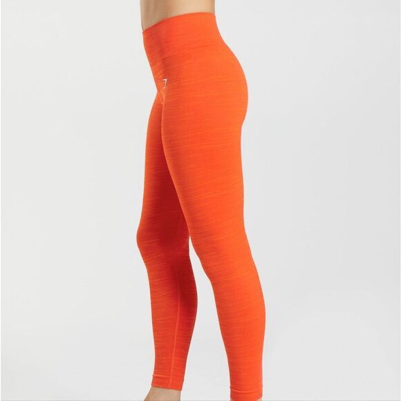 Gymshark Adapt Marl Seamless Leggings Size XS Pepper Red/Zesty Orange NWT‎ - Picture 3 of 7